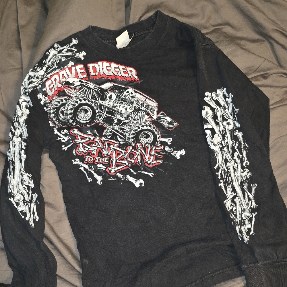 RARE! Monster Truck Grave Digger Long Sleeve Shirt - Black